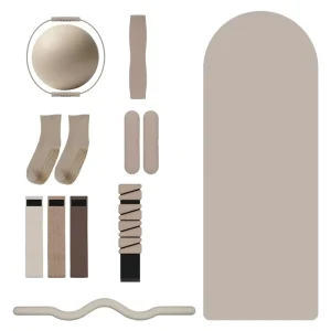 Yoga Pilates Set with Resistance Bands, Socks, Milk Tea Color Exercise Ball for Core Training