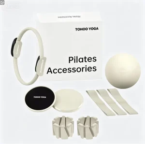 Yoga Pilates Set with Yoga Ball, Pilates Ring, and Silicone Resistance Loop Bands for Women