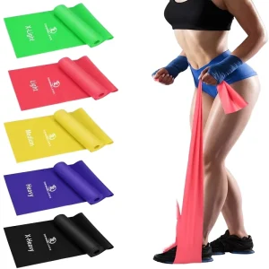 Yoga Pilates Stretch Elastic Fitness Band 150cm TPE Rubber Gym Resistance Band Non-Slip
