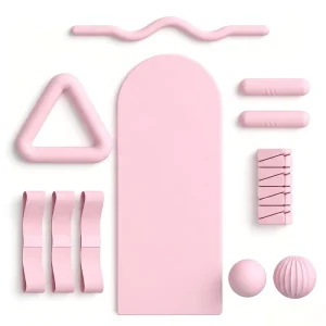 Yoga Pilates Training Equipment Set with Triangle Dumbbell and Yoga Mat Home Gym Fitness Set