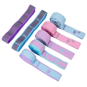 Yoga Pull Strap Resistance Bands Stretch Belt Fitness Exercise Band 35lbs 12 Loops for Pilates