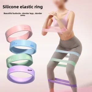 Yoga Resistance Band Non-Slip Pull Ring Home Fitness Squat Glute-Building Elastic Loop 4-Piece Set 15-50 lb