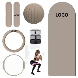 Yoga Starter Kit Yoga Ring Ball Barbell Bar Portable Folding Pilates 3 Resistance Bands EVA Material