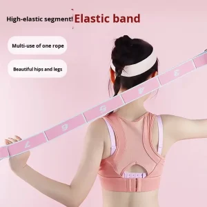 Yoga Stretch Band with 8 Loops for Ballet, Latin Dance, Gymnastics, and Fitness Training