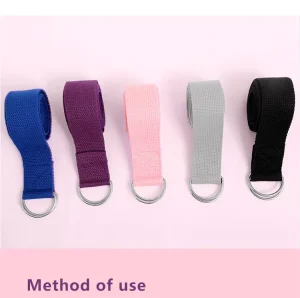 Yoga Stretch Strap with Loops for Physical Therapy Gymnastics and Home Fitness Training Sweat Resistant Durable Elastic