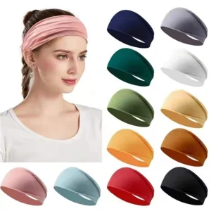 Yoga Sweatband Elastic Cotton Headband For Men And Women Solid Color Perfect For Sports Running Fitness And Workout