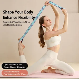 Yoga Tensile Force Band with 8/10/12 Adjustable Sections, Twill and Latex Silk, for Dance, Fitness and Pilates