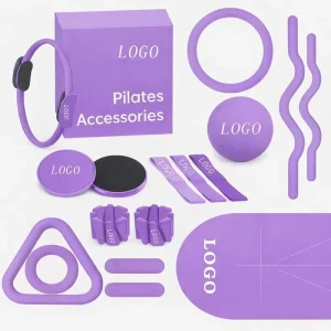 Yoga and Pilates Equipment Set with Resistance Bands, Yoga Mat, Ankle Weights, Sliders and Grip Socks