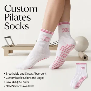 Youth Women’s Striped Cotton Pilates Grip Socks Breathable Quick-Dry Exercise
