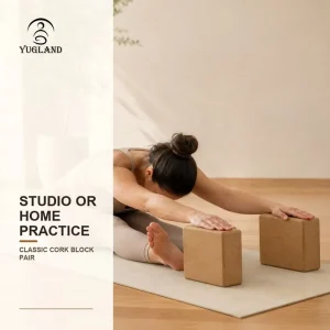 Yugaland Power Cork Yoga Block High Density Non Slip Exercise Prop for Pilates Gym Fitness Workout Factory