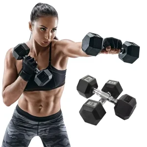 Z 91 20kg Free Weight Lifting Gym Equipment Rubber Hex Dumbbells Sets Durable Eco friendly
