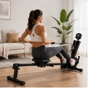 ZB-RM-1 Foldable Rowing Machine for Home Gym 150kg Capacity Simple Rower with Digital Monitor Cardio Fitness Equipment